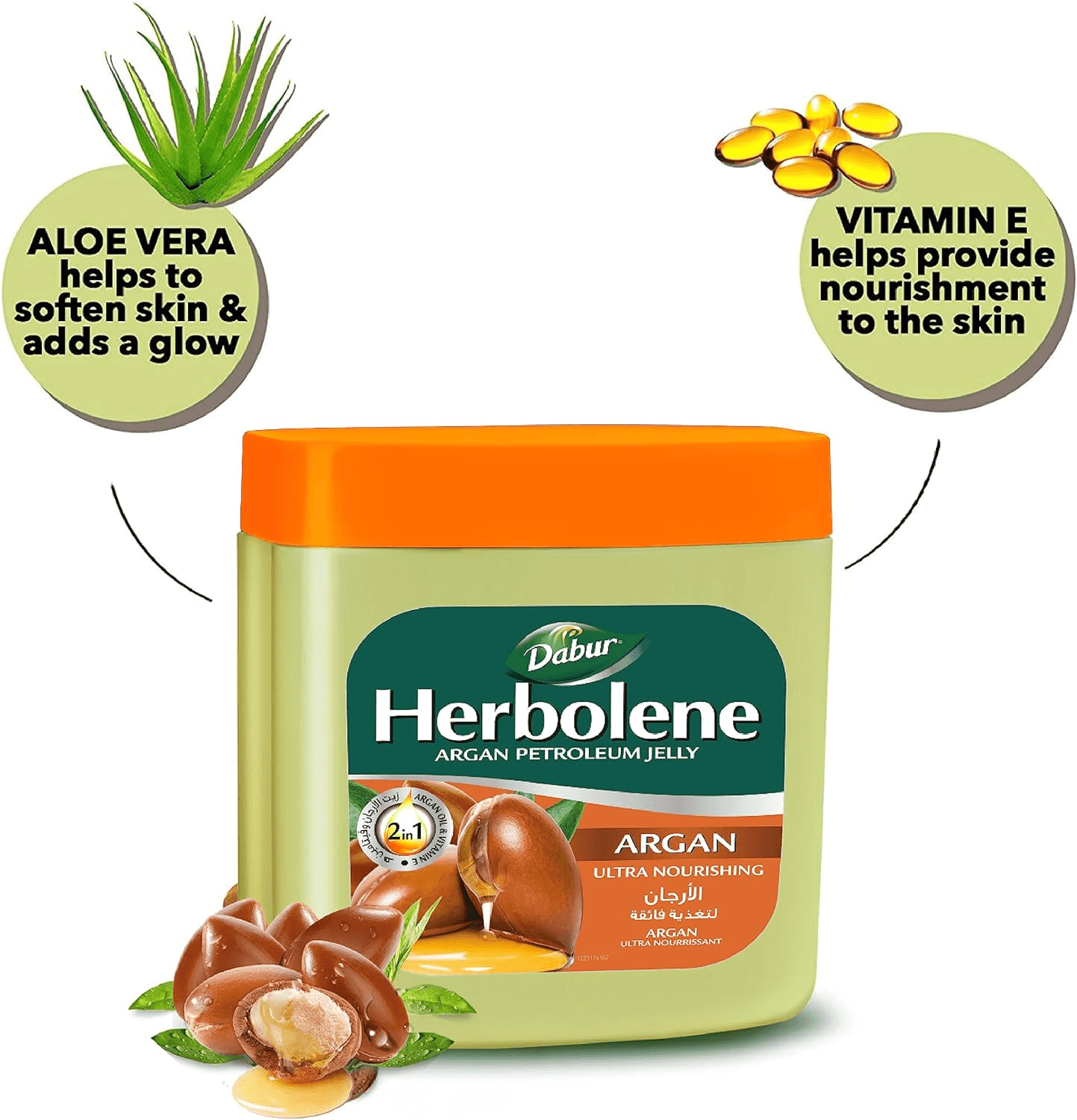 Dabur Herbolene Argan Oil Petroleum Jelly - 225ml - Pinoyhyper