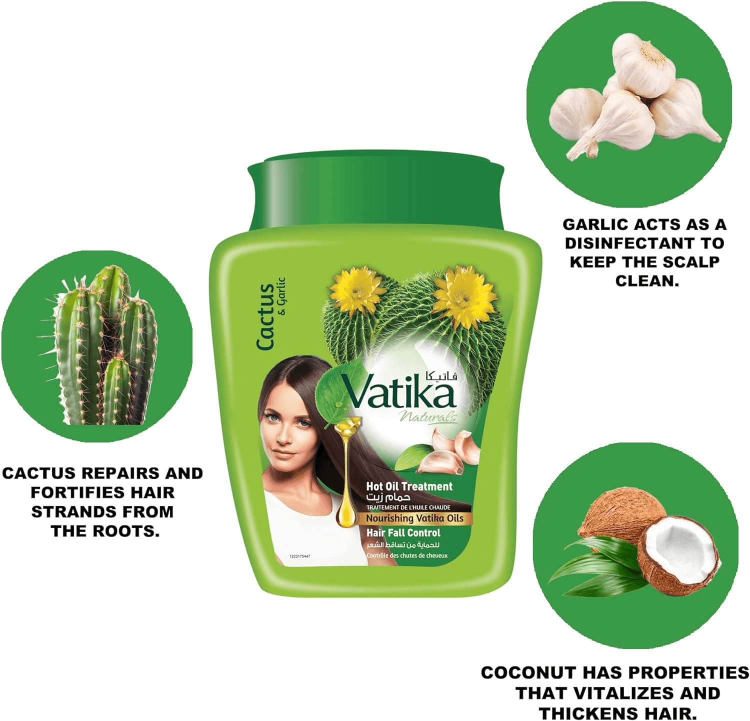 Dabur Vatika Cactus & Garlic Hot Oil Treatment Hair Fall Control - 500g - Pinoyhyper