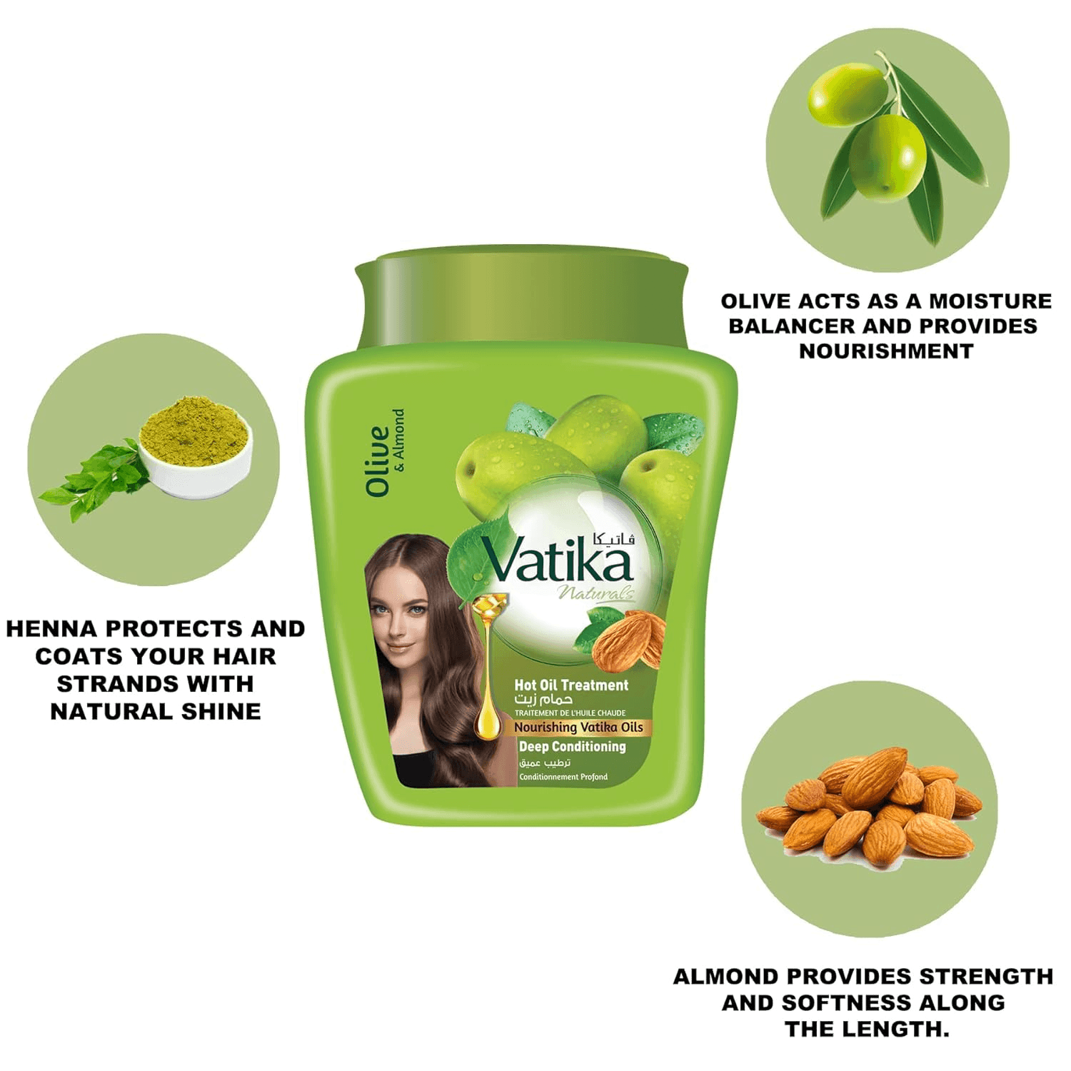 Dabur Vatika Olive & Almond Hot Oil Treatment Deep Conditioning - 500g - Pinoyhyper