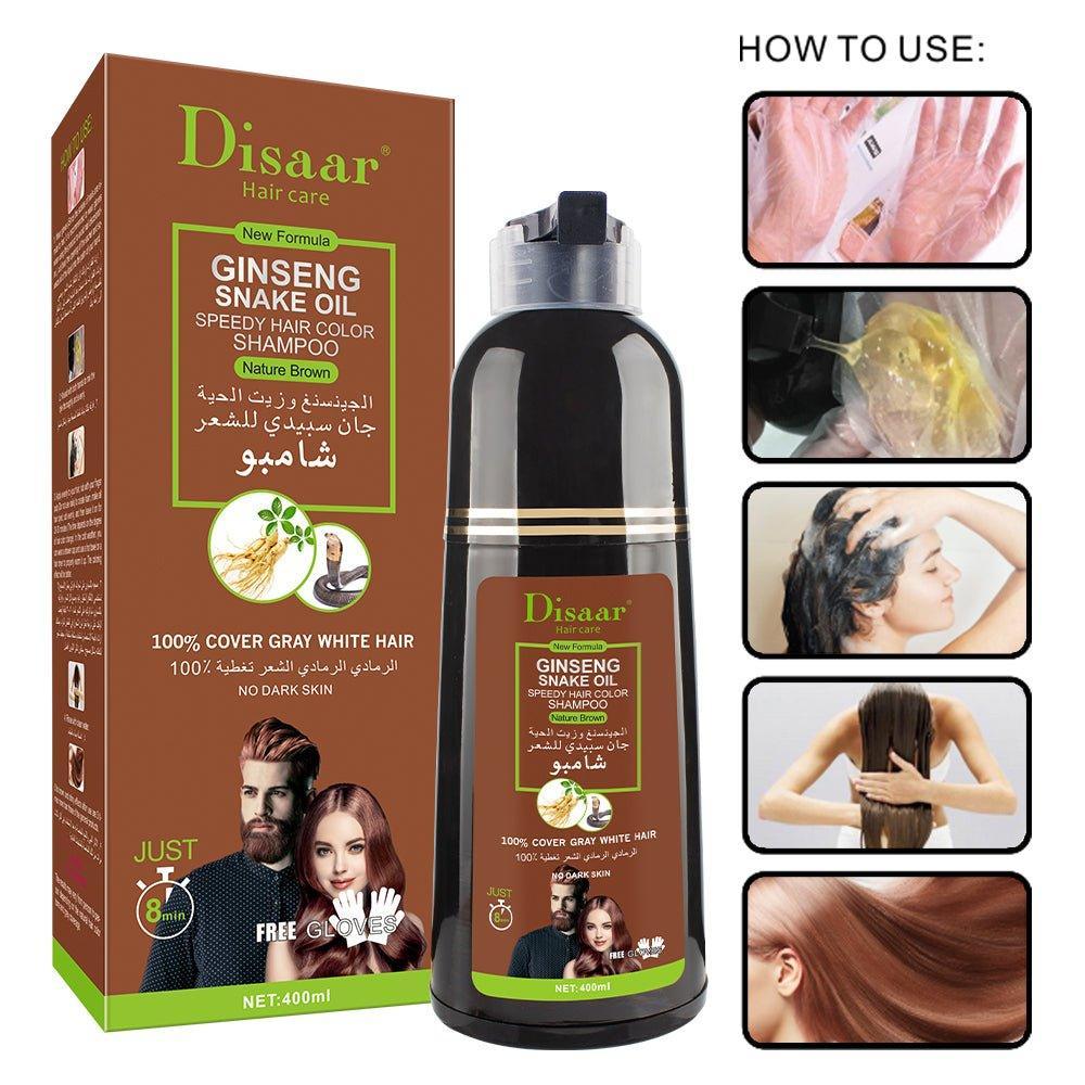 Disaar Organic Brown Hair Care Dye Shampoo 400ml - Brown Color - Pinoyhyper