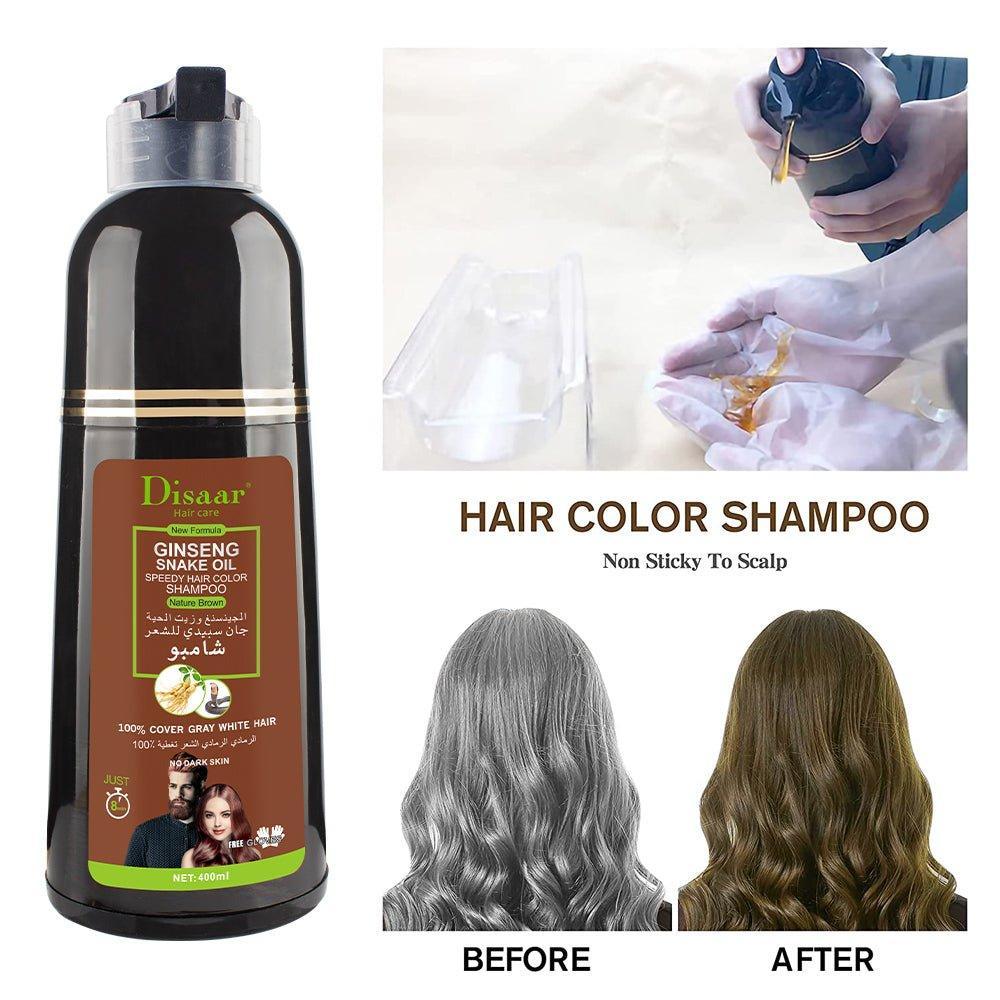 Disaar Organic Brown Hair Care Dye Shampoo 400ml - Brown Color - Pinoyhyper