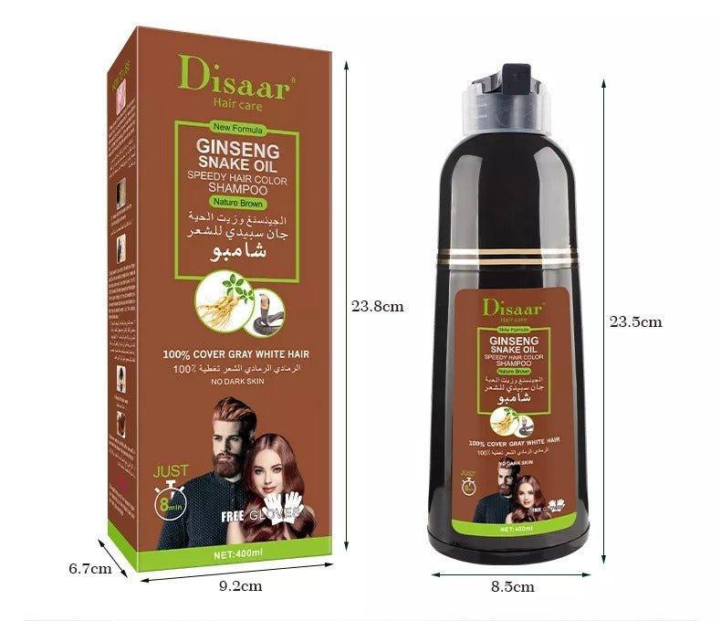 Disaar Organic Brown Hair Care Dye Shampoo 400ml - Brown Color - Pinoyhyper