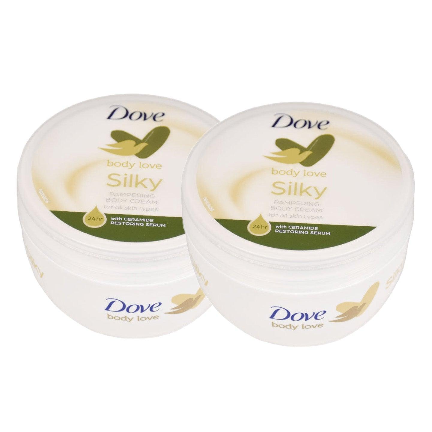 Dove Body Love Silky Pampering Body Cream - 2 × 300ml (Offer) - Pinoyhyper