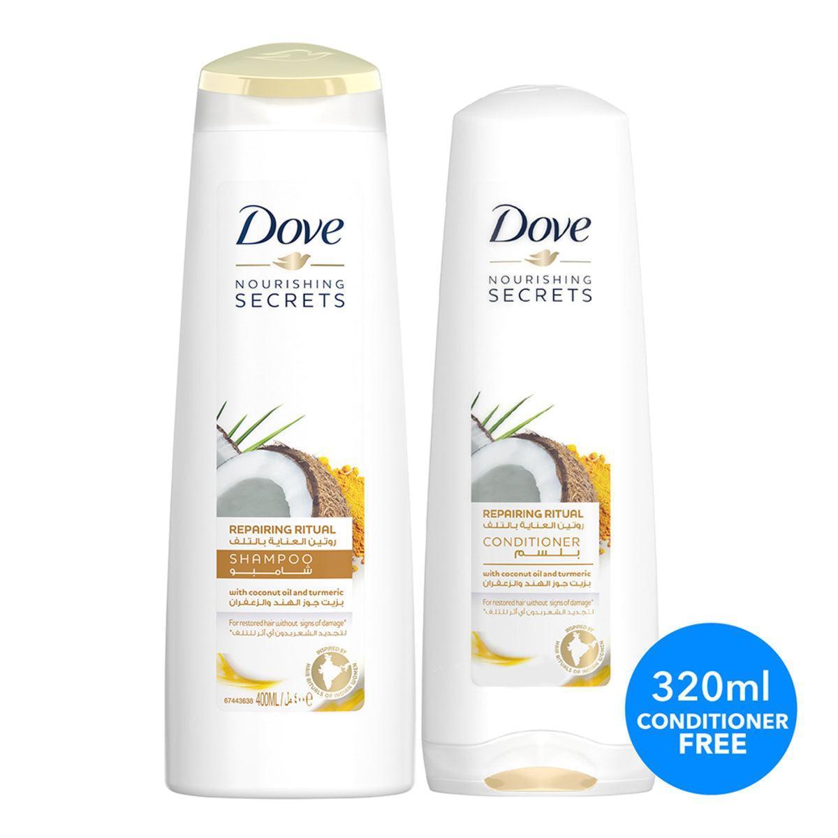 Dove Nourishing Secrets Repairing Ritual Shampoo 400ml + Conditioner 320ml - Pinoyhyper