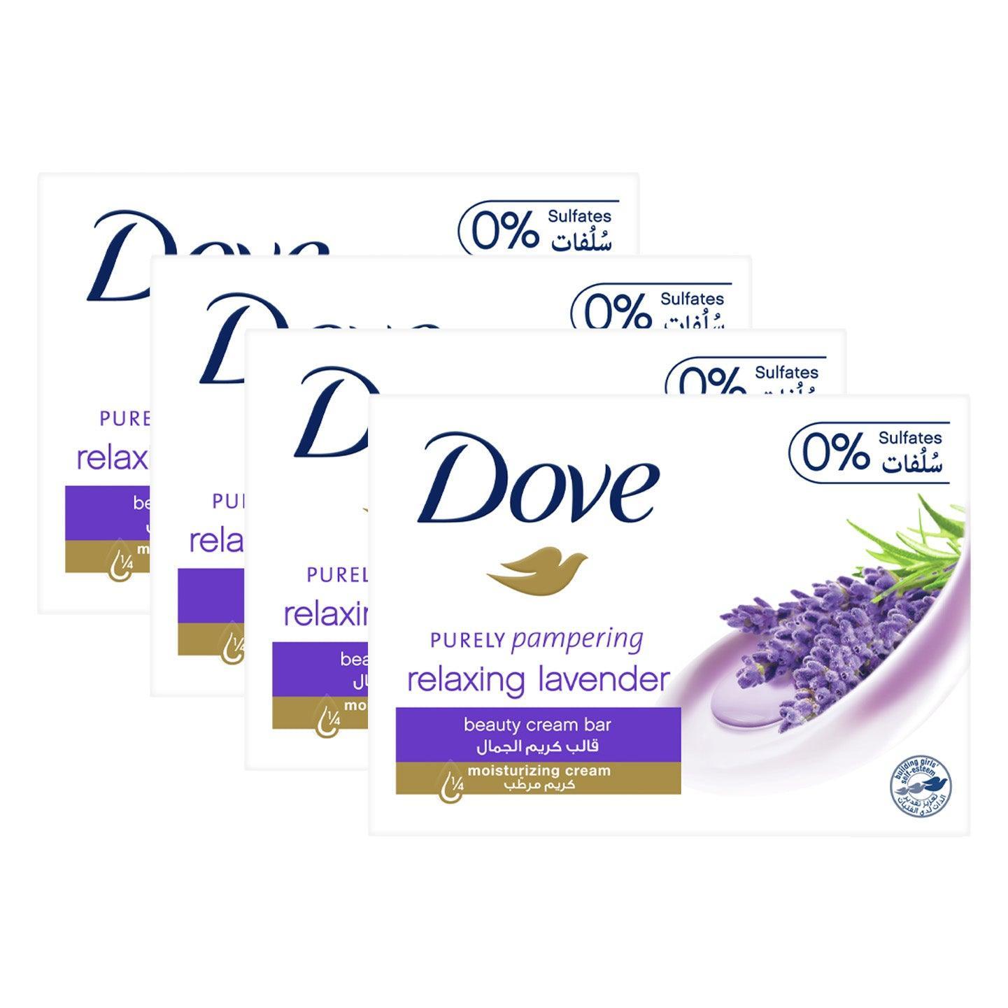 Dove Relaxing Lavender Beauty Cream Bar Soap - 4 × 135g (Offer) - Pinoyhyper