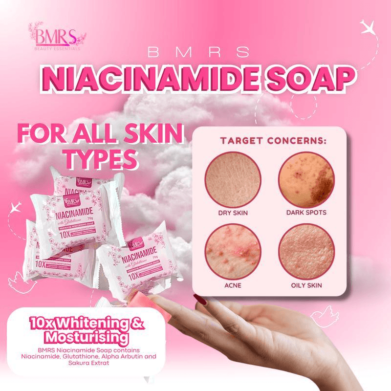 BMRS Niacinamide Soap 10x Whitening With Glutathione - 70g