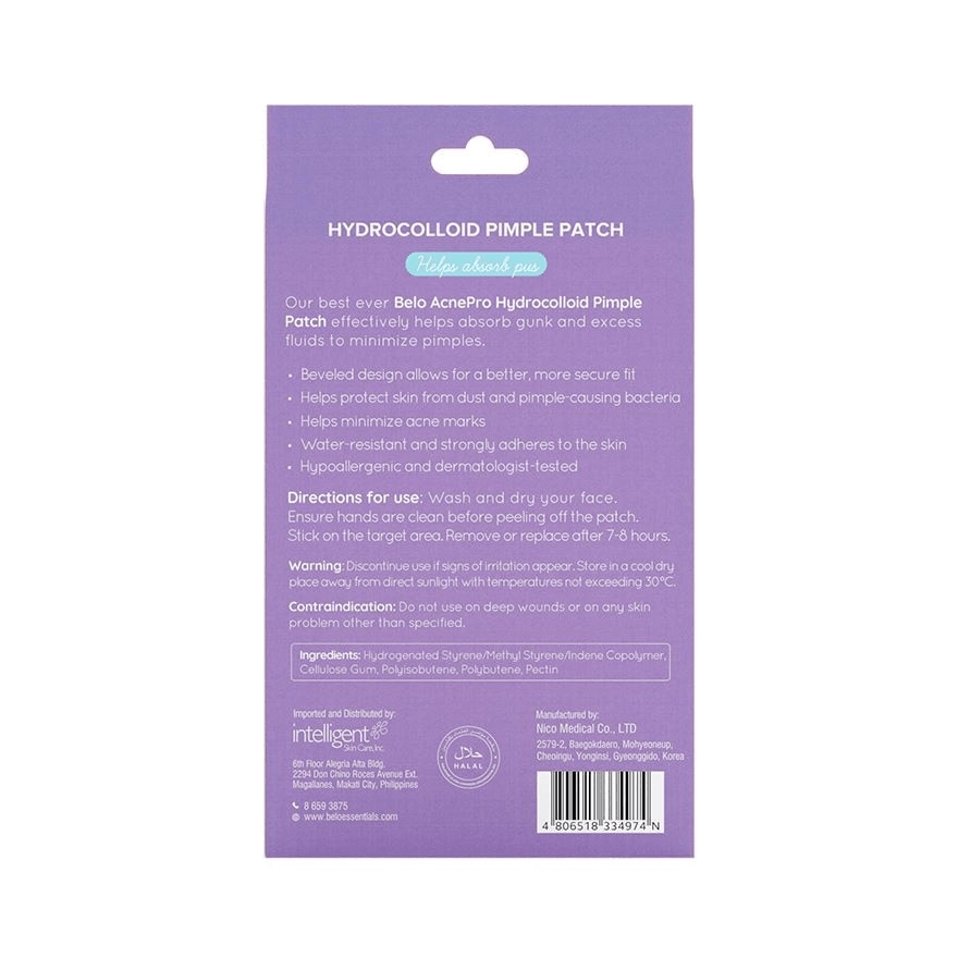 Belo AcnePro Hydrocolloid Pimple Patch - 24 Patches