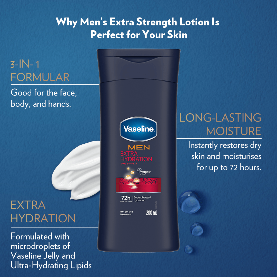 Vaseline Men Extra Hydration Body Lotion - 200ml