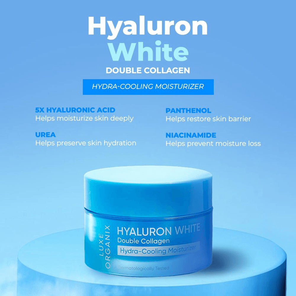 Luxe Organix Hyaluron White Double Collagen Hydra-Cooling Moisturizer 50g