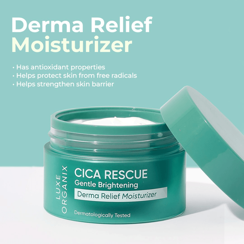 Luxe Organix Cica Rescue Gentle Brightening Derma Relief Moisturizer 50g