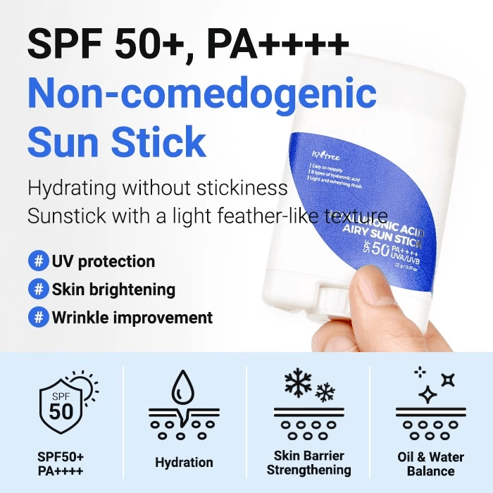 Isntree Hyaluronic Acid Airy Sun Stick SPF 50+ PA+++ - 22g