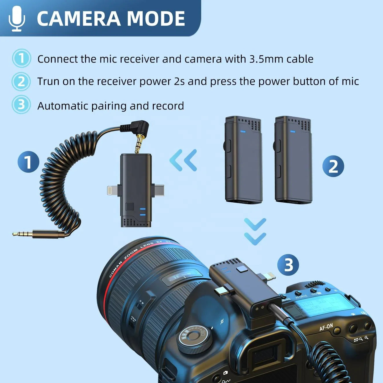 Jmary 2.4G Wireless Microphone For Mobile and Camera MW-16