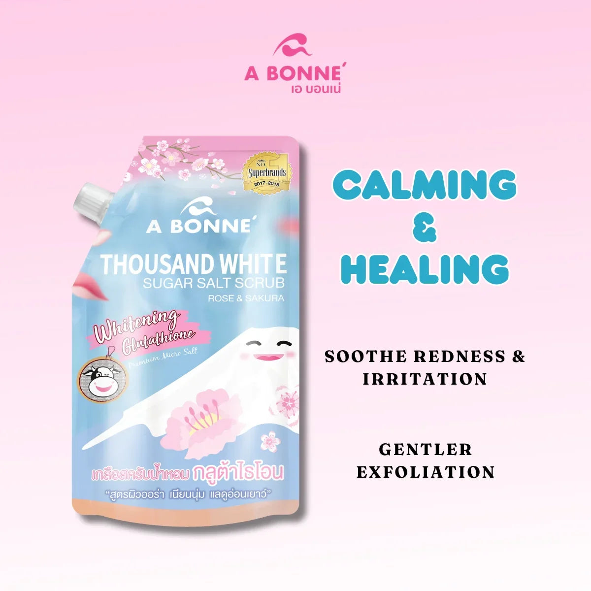 A Bonne Rose & Sakura Thousand White Sugar Salt Scrub - 350g