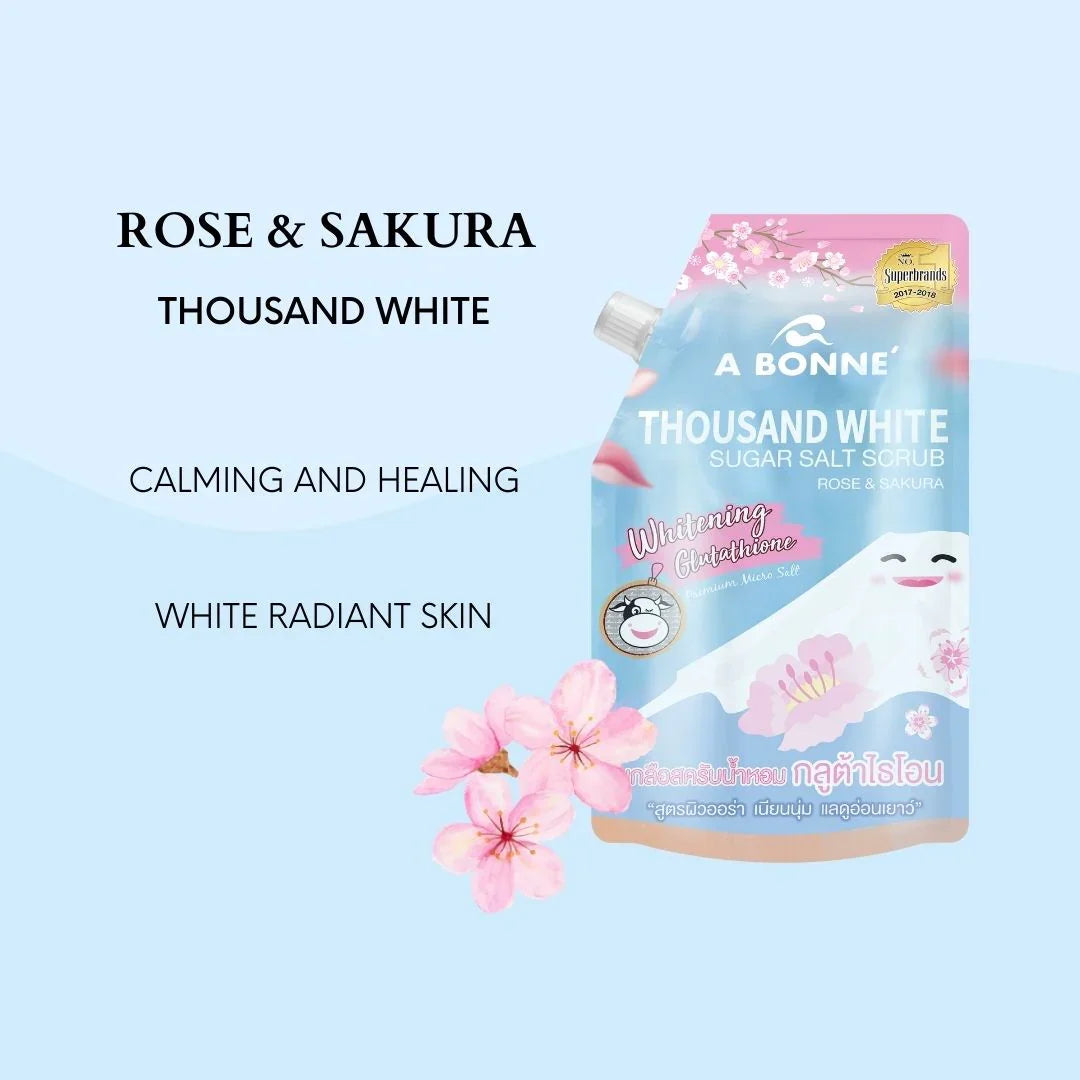 A Bonne Rose & Sakura Thousand White Sugar Salt Scrub - 350g