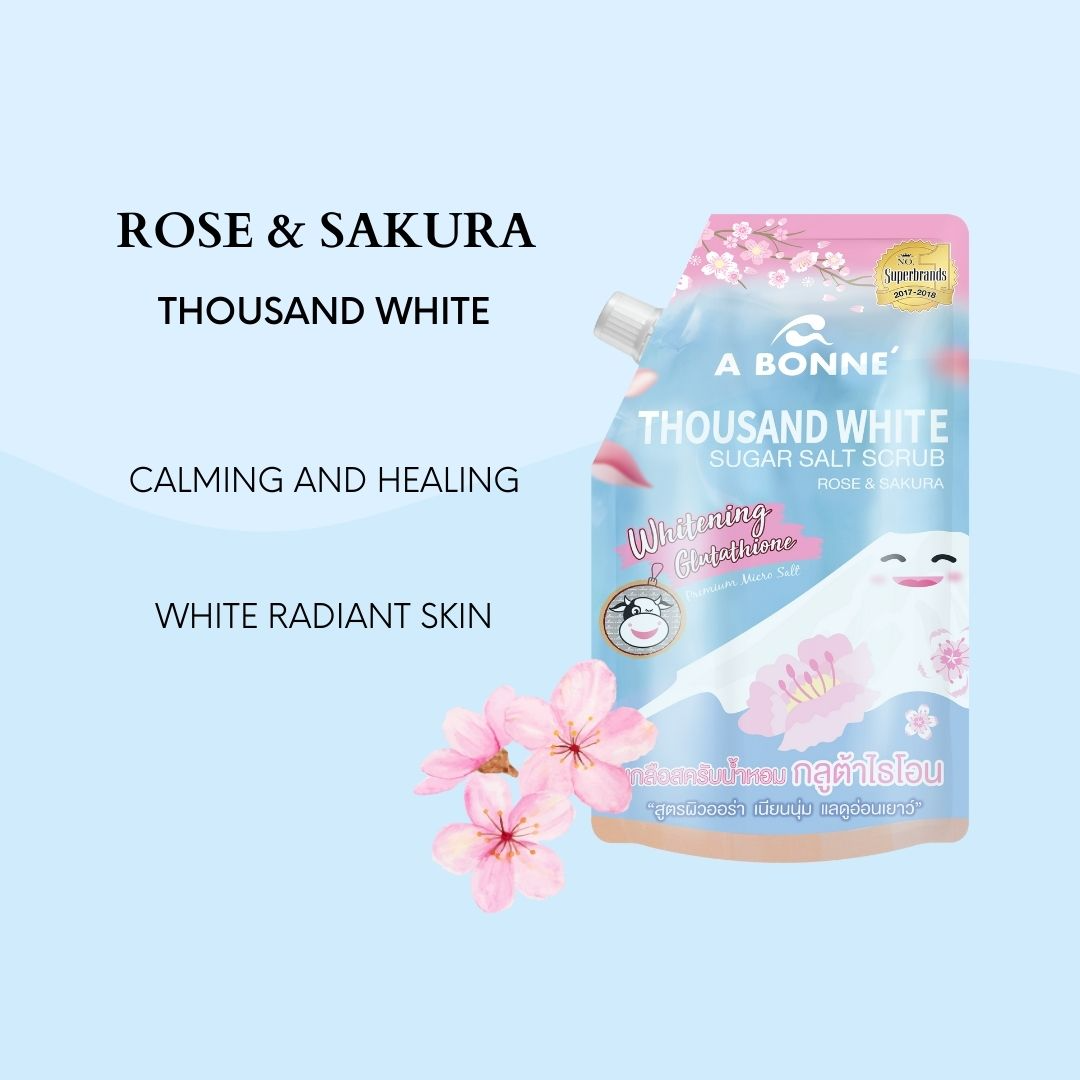A Bonne Rose & Sakura Thousand White Sugar Salt Scrub - 350g
