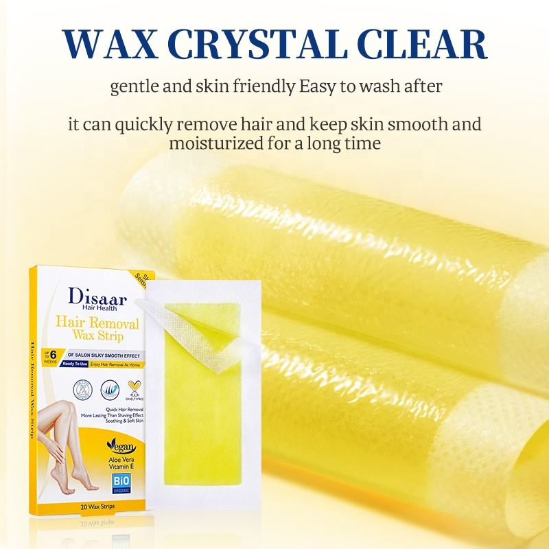 Disaar Hair Removal Wax Strips For Sensitive Skin - 20 Wax Strips