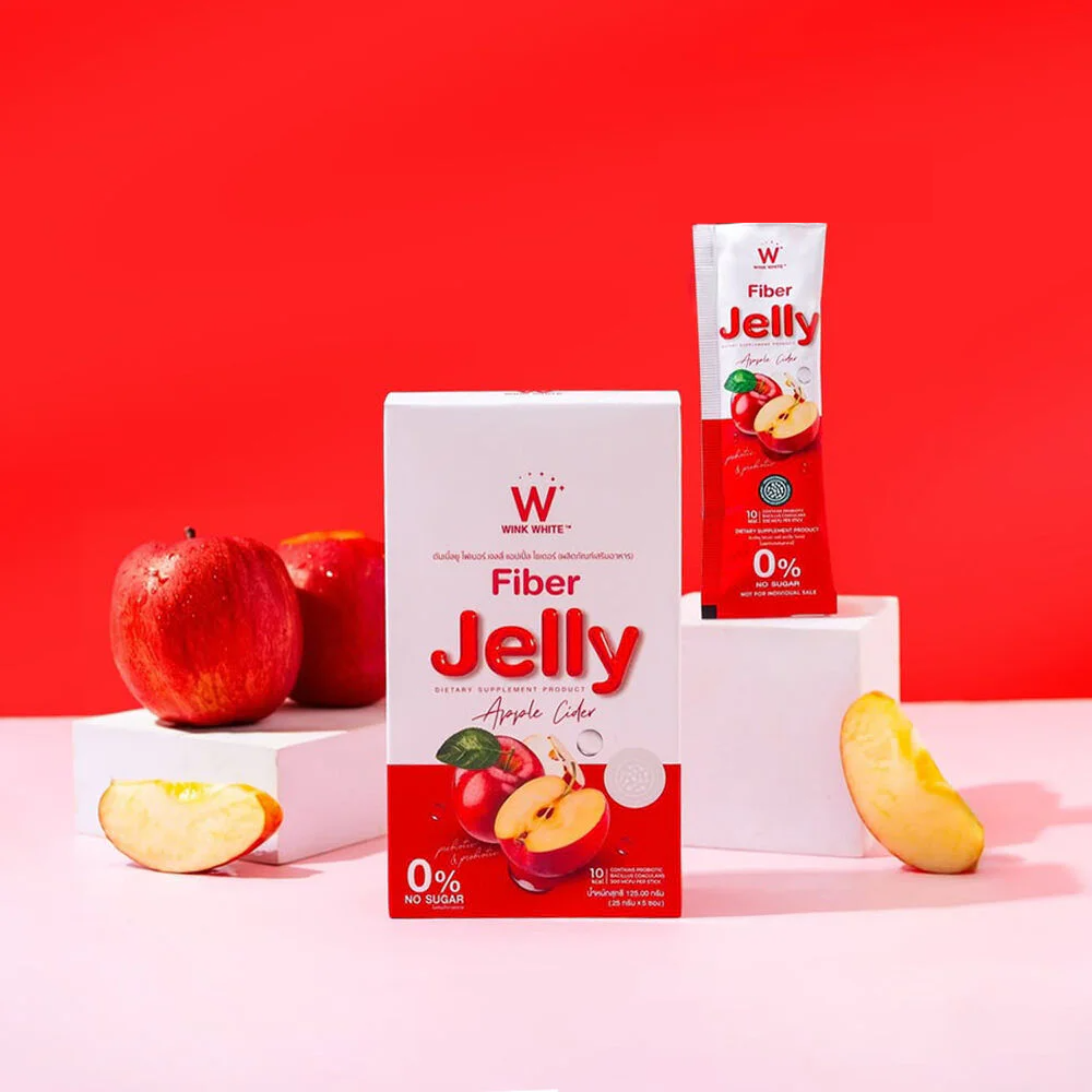Wink White Fiber Jelly Apple Cider Detoxing - 25g × 5 Sachets (125g)