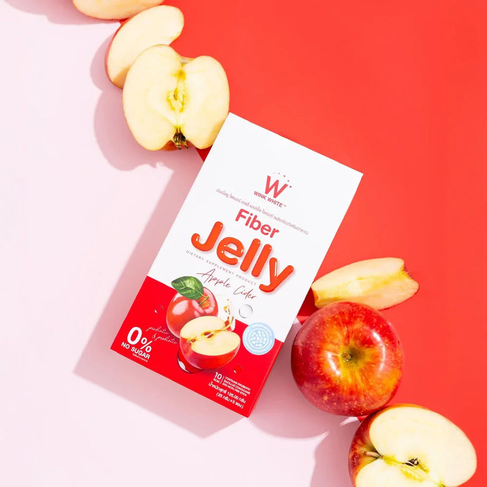 Wink White Fiber Jelly Apple Cider Detoxing - 25g × 5 Sachets (125g)