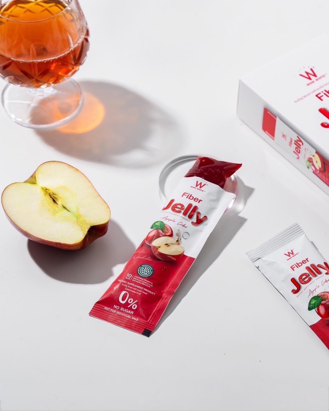 Wink White Fiber Jelly Apple Cider Detoxing - 25g × 5 Sachets (125g)