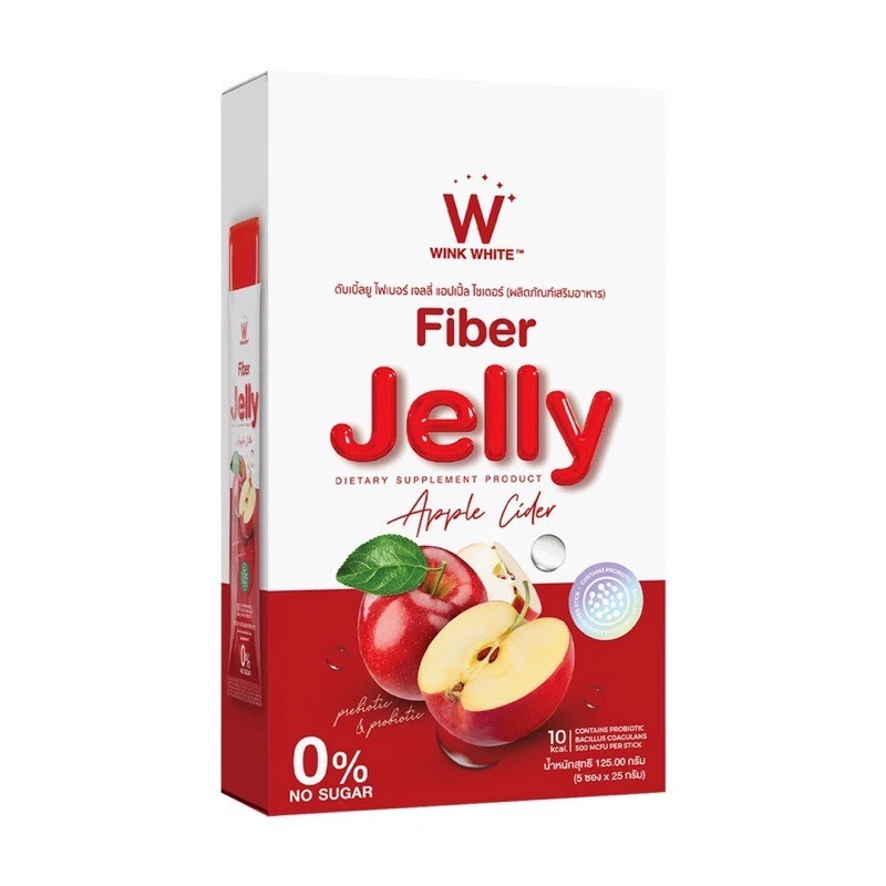 Wink White Fiber Jelly Apple Cider Detoxing - 25g × 5 Sachets (125g)