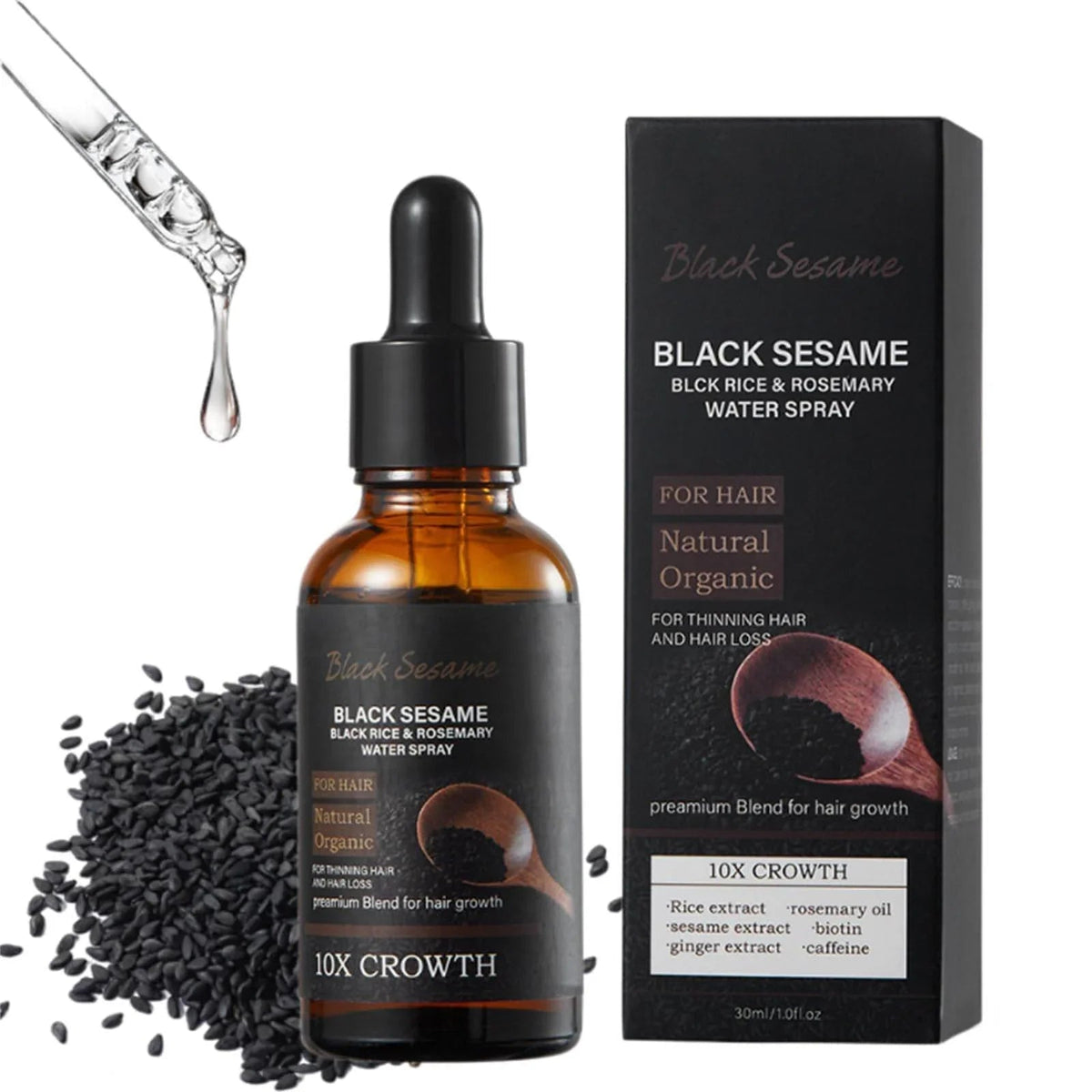 Black Sesame Black Rice & Rosemary Water Hair Spray - 30ml