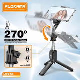Plokama Live Streaming Bracket Tripod & Wireless Selfie Stick - K5