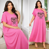 Elegant Embroidered Plus Size Maxi Dress - 6822#
