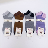 Women's Cotton Ankle Length Thumb Striped Socks - 3 Pairs (K-4-7)