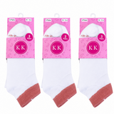White Color Ankle Socks 3 Pairs Set - (10-12y)