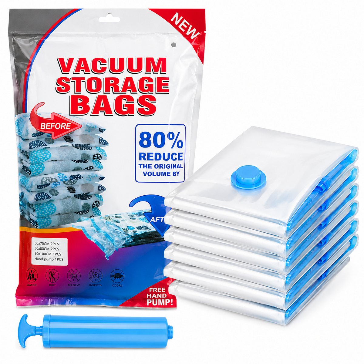 Vacuum Storage Bags with Hand Pump