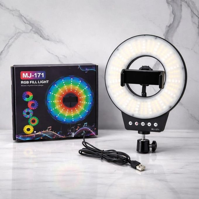 RGB Fill Light Ring Light with Mobile Holder - MJ-171