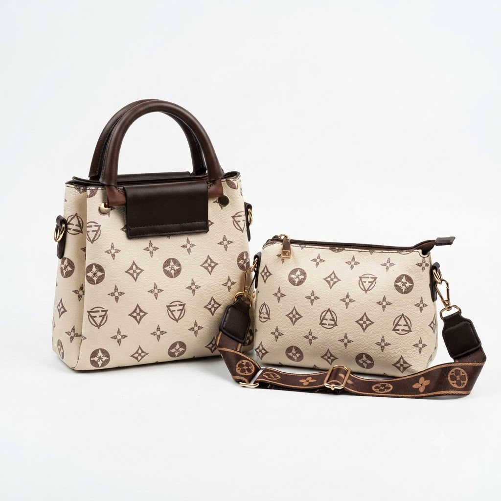 Women’s Double Handle Handbag Set - 9375-1#