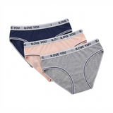 Women’s Briefs with “I LOVE YOU” Printed  Panty 3 Pcs Set - AB141