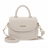 Textured Leather Top Handle Crossbody Bag - 7551