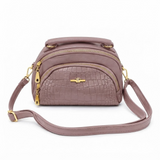 Crocodile Texture Multi-Compartment Crossbody Handbag - 33858