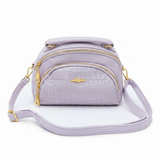 Crocodile Texture Multi-Compartment Crossbody Handbag - 33858