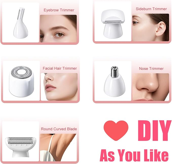 Kemei 5-in-1 Rechargeable Women's Electric Shaver - KM275