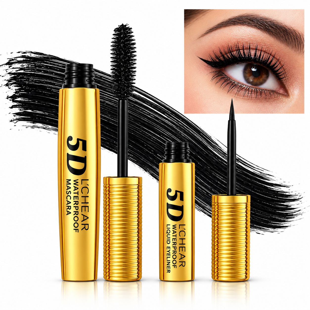 L’CHEAR 5D Waterproof Mascara and Liquid Eyeliner Set - DQ3274