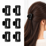 Fashionable Black Slim Barrette Hair Clips - 12 Pcs (A-11)