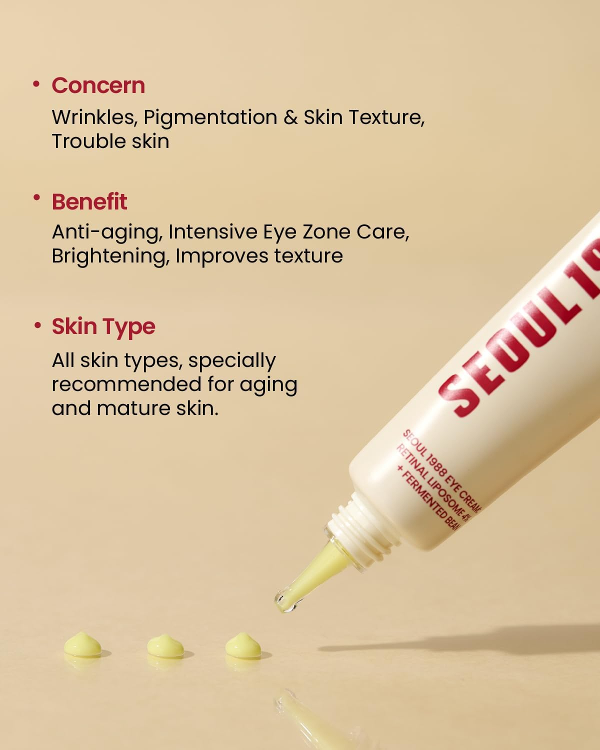 K-Secret Seoul 1988 Eye Cream Retinal Liposome 4% + Fermented Bean - 30ml
