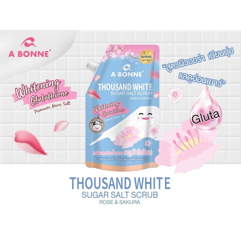 A Bonne Rose & Sakura Thousand White Sugar Salt Scrub - 350g