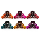 Dantiya Flower Shaped Hair Claw Clips - 6 Pcs (ACF0058)