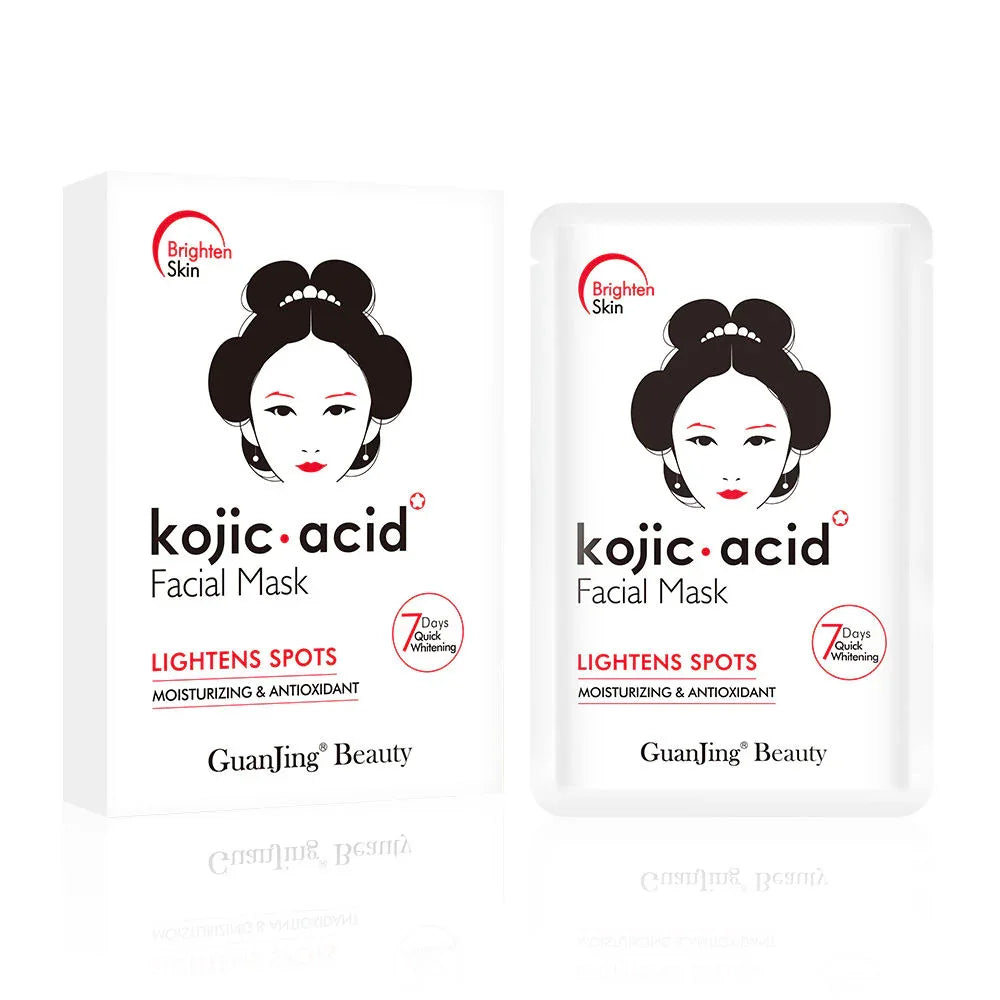 Guanjing Beauty Brighten Skin Kojic Acid Facial Mask - 25ml × 5Pcs