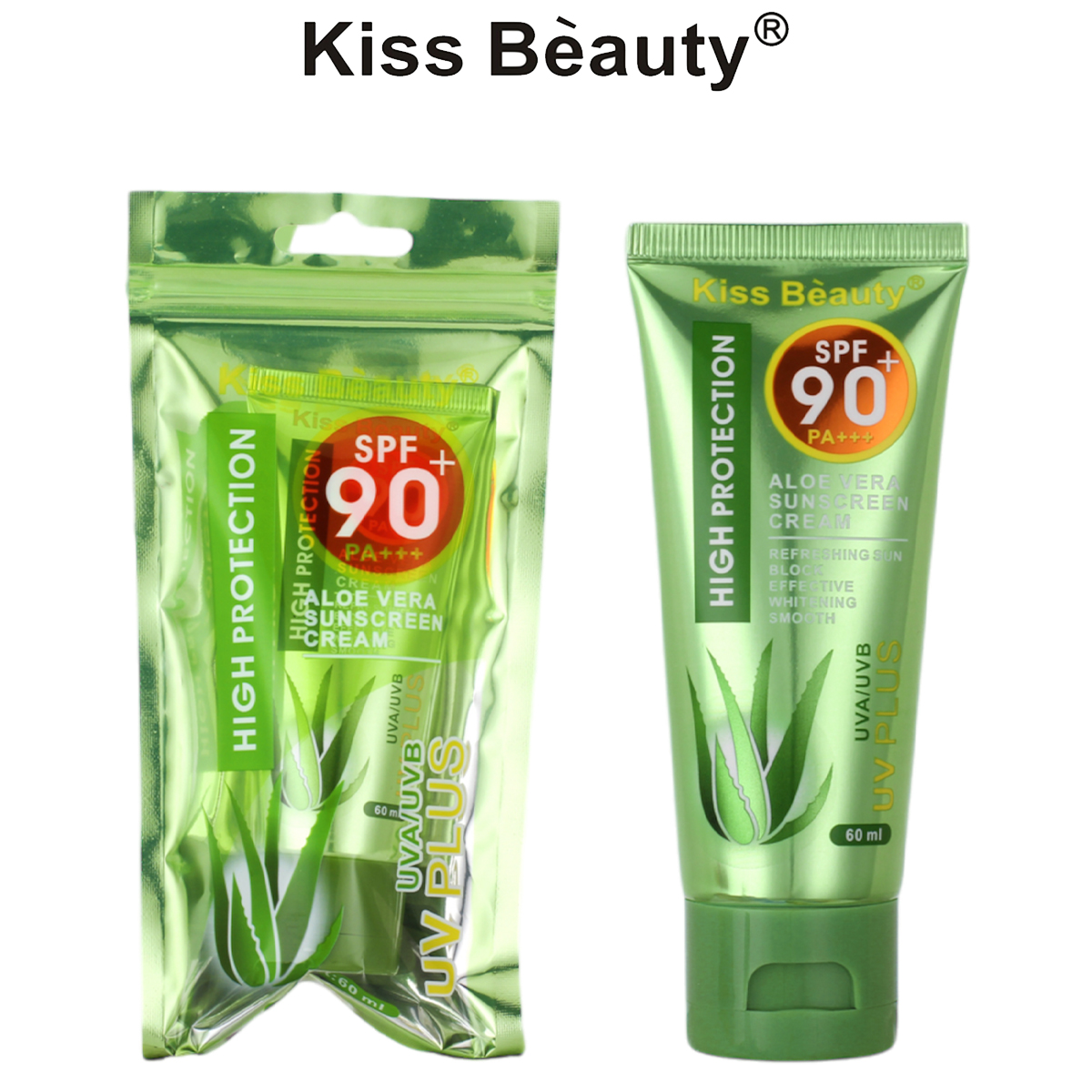 Kiss Beauty Aloe Vera Sunscreen Cream SPF 90+ PA+++ - 60ml