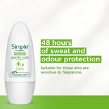 Simple Gentle Care Anti-Perspirant Deodorant Roll On - 45ml
