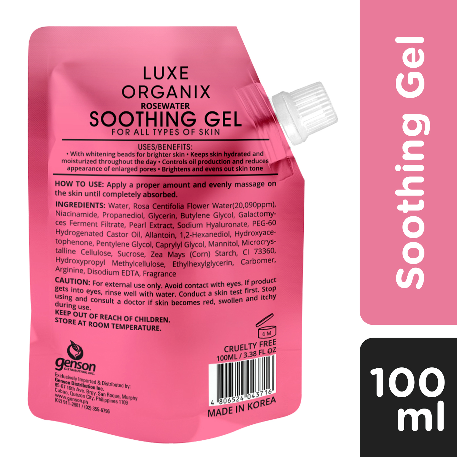 Luxe Organix Rosewater Soothing Gel - 100ml