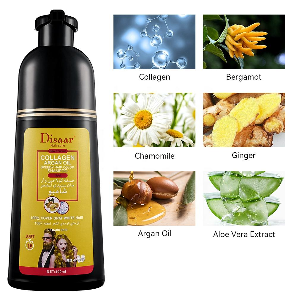 Disaar Collagen Argan Oil Hair Color Shampoo Gold - 400ml
