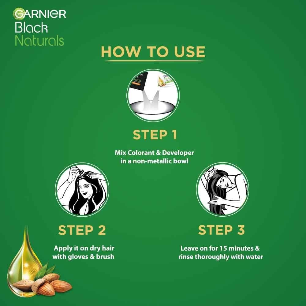 Garnier Black Naturals Hair Color Shade 2.0 Original Black - 20ml+20g