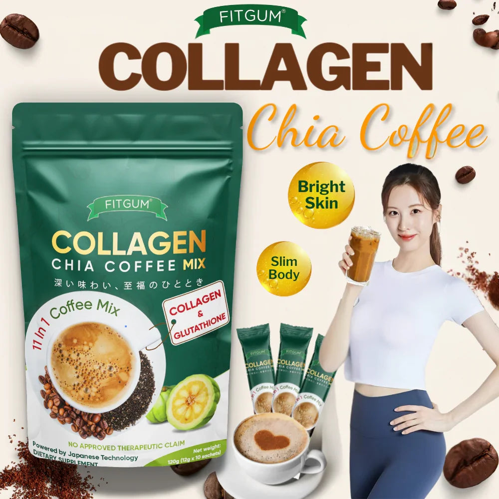 Fitgum 20X Collagen Chia Coffee Mix - Buy 2 Get 1