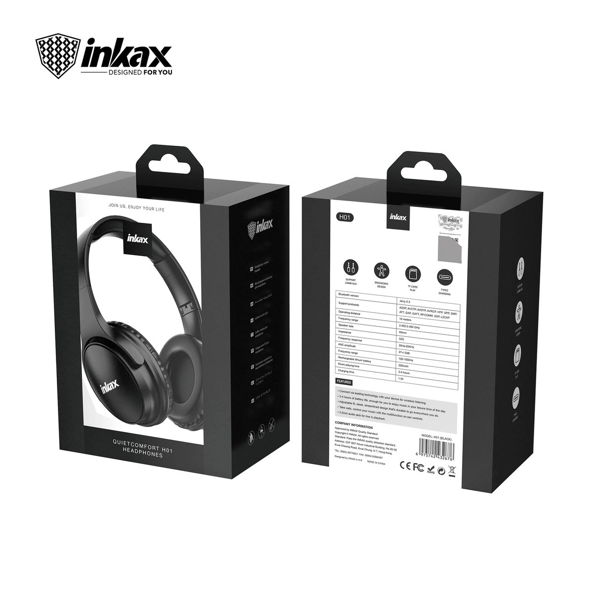 سماعات رأس لاسلكية من Inkax Hi-Fi Stereo - H01